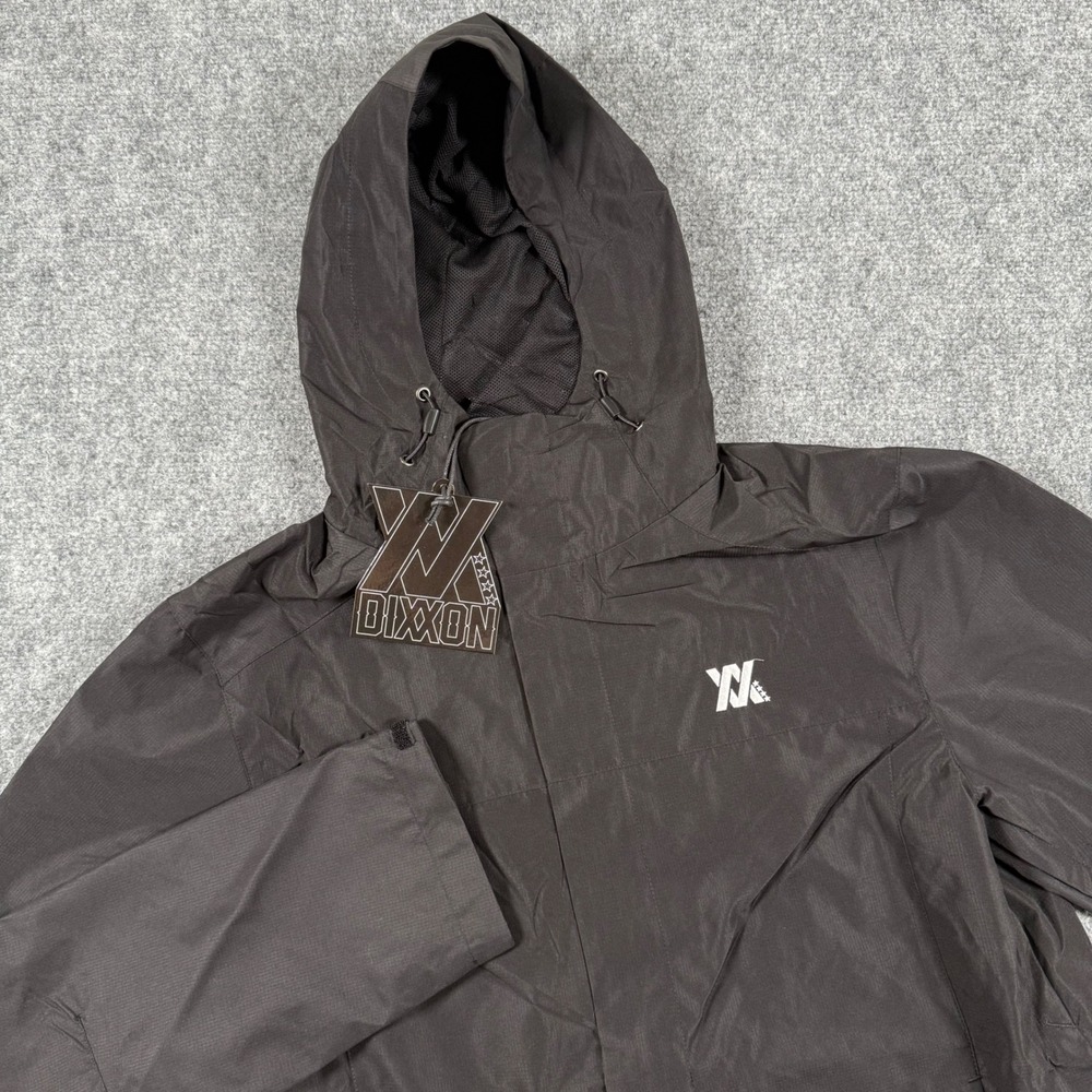 Dixxon Flannel Company Jacket Medium Black Hooded Rain Lightweight Men's